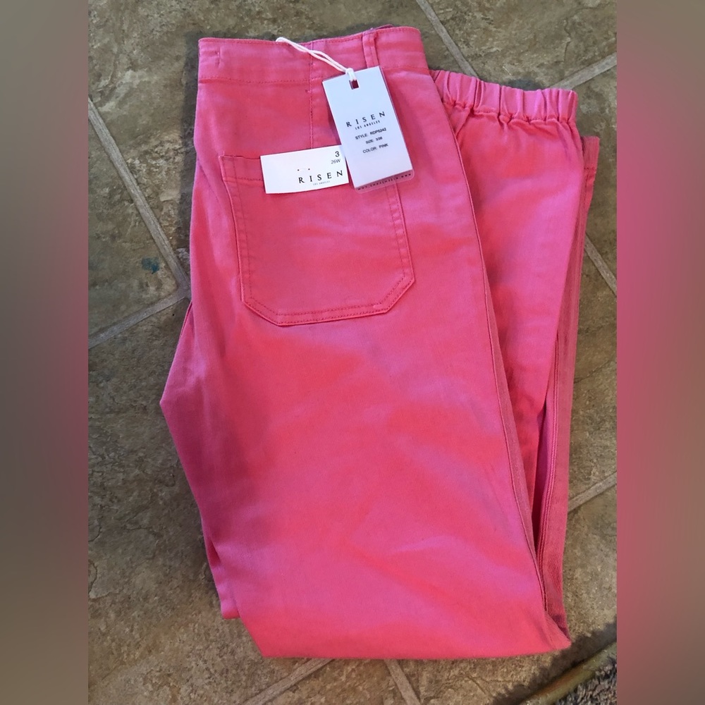 Jogger denim, size 3/26, pink